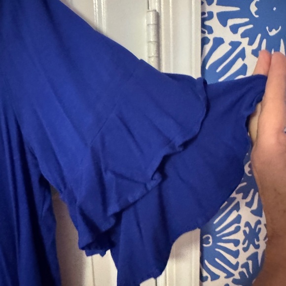 Lilly Pulitzer Royal Blue dress with Ruffled Sleeves - Picture 2 of 5